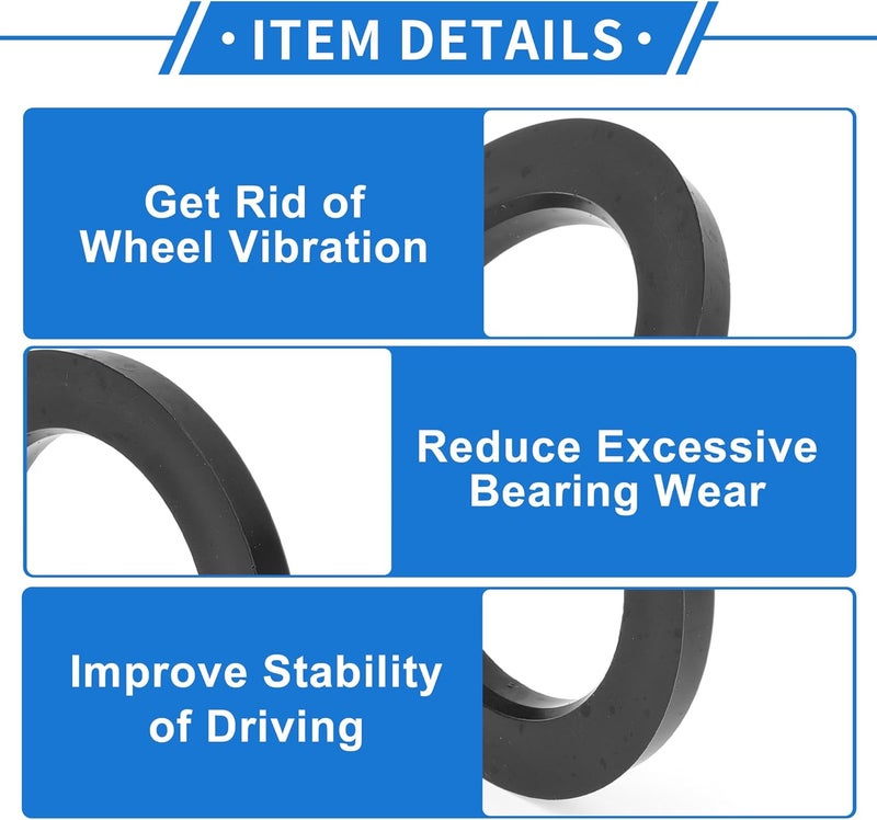 VekAuto 93.1mm to 63.4mm Car Wheel Hub Centric Rings Black Polycarbonate Wheels Center Shaft Shock Absorbing Hubrings 4 Pcs - Image 4